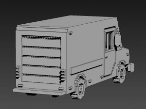 Voxel Mail Van 3D Model