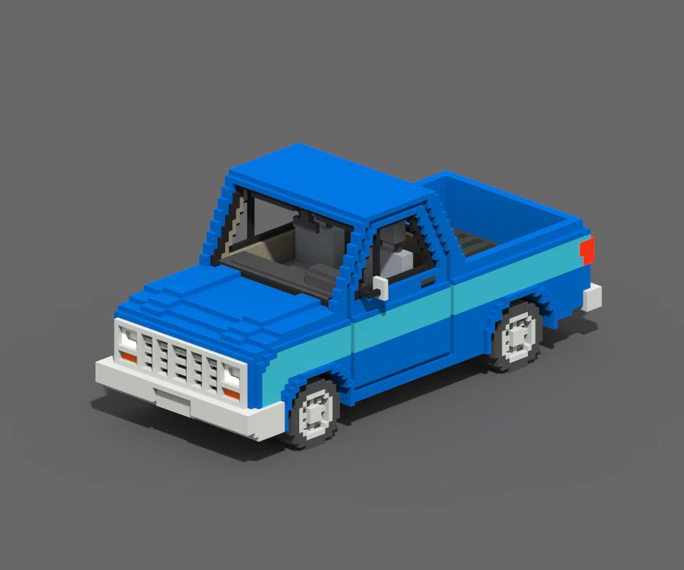 Voxel Pickup 3D Model .c4d .max .obj .3ds .fbx .stl .blend 