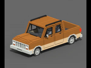 ボクセルロングピックアップ 3Dモデル