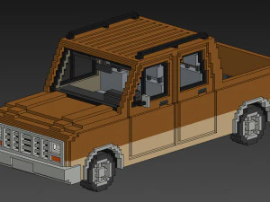 Voxel Long Pickup 3D Model