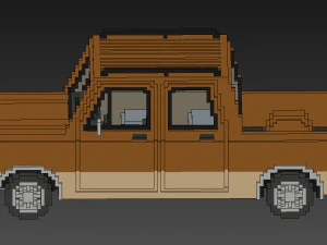 Voxel Long Pickup 3D Model
