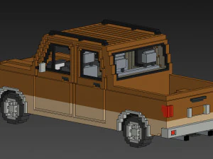 Voxel Long Pickup 3D Model