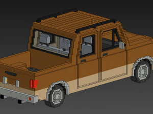 Voxel Long Pickup 3D Model