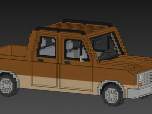 Voxel Long Pickup 3D Model