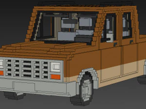 Voxel Long Pickup 3D Model