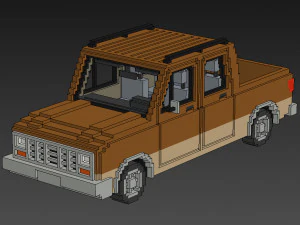 Voxel Long Pickup 3D Model
