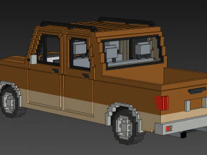 Voxel Long Pickup 3D Model