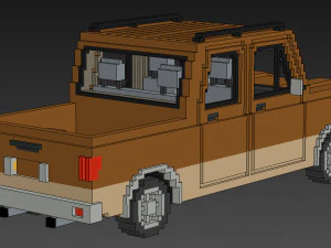 Voxel Long Pickup 3D Model