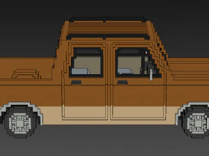 Voxel Long Pickup 3D Model