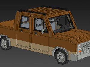 Voxel Long Pickup 3D Model