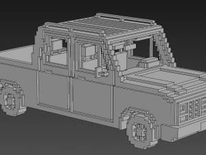 Voxel Long Pickup 3D Model