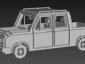 Voxel Long Pickup 3D Model