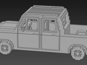 Voxel Long Pickup 3D Model