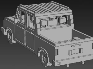 Voxel Long Pickup 3D Model