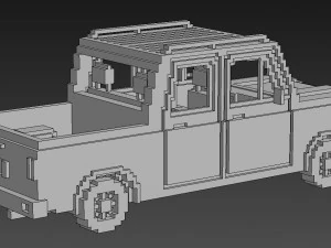 Voxel Long Pickup 3D Model