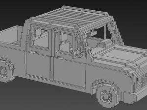 Voxel Long Pickup 3D Model