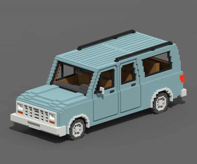 Voxel SUV Car Modelo 3D .c4d .max .obj .3ds .fbx .stl .blend 