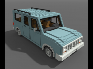 Voxel SUV Car Modelo 3D