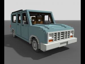Voxel SUV Car Modelo 3D
