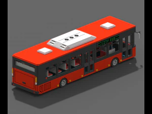 Voxel City Bus 3D Model