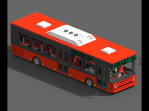Voxel City Bus Modelo 3D
