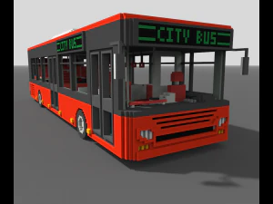 Voxel City Bus 3D Model