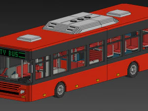 Voxel City Bus 3D Model