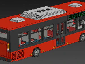 Voxel City Bus 3D Model