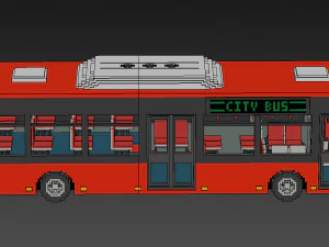Voxel City Bus 3D Model