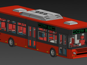 Voxel City Bus Modelo 3D
