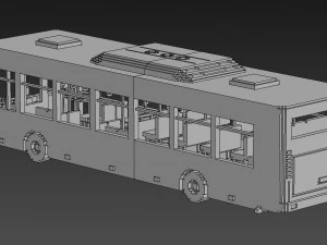 Voxel City Bus 3D Model