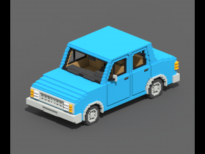 Voxel Sedan Car 3D मॉडल