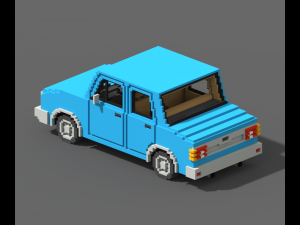 Voxel Sedan Car Modèle 3D
