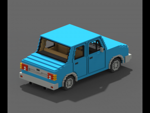 Voxel Sedan Car Modèle 3D
