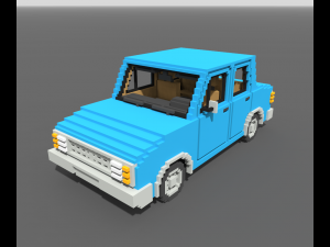 Voxel Sedan Car Modèle 3D