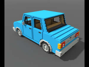 Voxel Sedan Car Modèle 3D