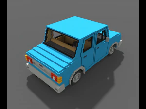 Voxel Sedan Car 3D Model