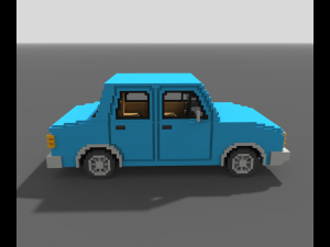 Voxel Sedan Car Modèle 3D
