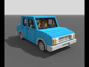 Voxel Sedan Car Modèle 3D