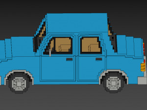 Voxel Sedan Car Modèle 3D