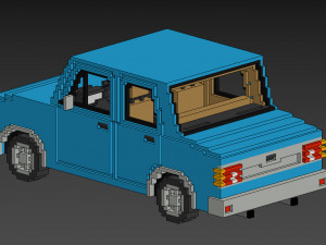 Voxel Sedan Car Modèle 3D