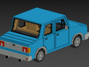 Voxel Sedan Car Modèle 3D