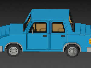 Voxel Sedan Car Modèle 3D