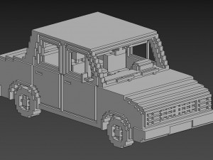 Voxel Sedan Car Modèle 3D