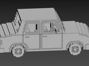 Voxel Sedan Car Modèle 3D