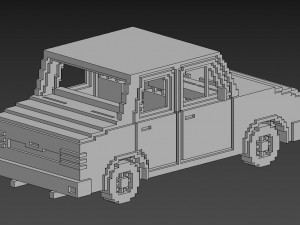 Voxel Sedan Car Modèle 3D