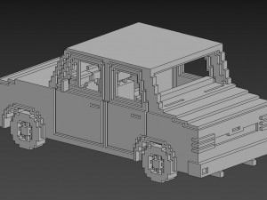 Voxel Sedan Car Modèle 3D