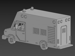 Voxel Fire Rescue Van Modelo 3D