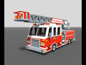 Voxel Fire Truck Model 3D
