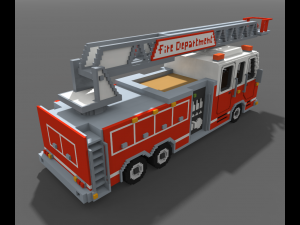 Voxel Fire Truck Model 3D